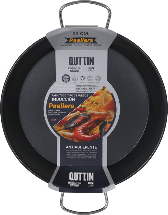 Quttin Paellera Antiadherente para Inducción 32 cm (6 Unidades)