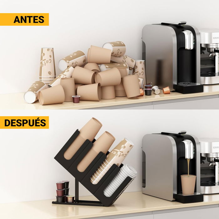 My Bar Organizador Vasos-Tapas Abatible 4 Secciones 44 cm Largo x 11.5 cm Ancho x 22.5 cm Alto (6 Unidades)