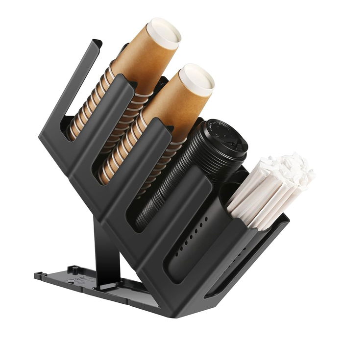 My Bar Organizador Vasos-Tapas Abatible 4 Secciones 44 cm Largo x 11.5 cm Ancho x 22.5 cm Alto (6 Unidades)