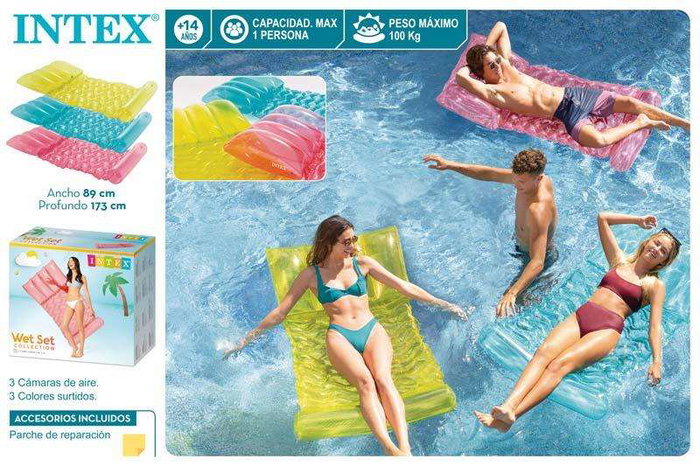 Intex Colchoneta Hamaca Transparente PVC 89x173cm para +14 Años (Modelos Surtidos)