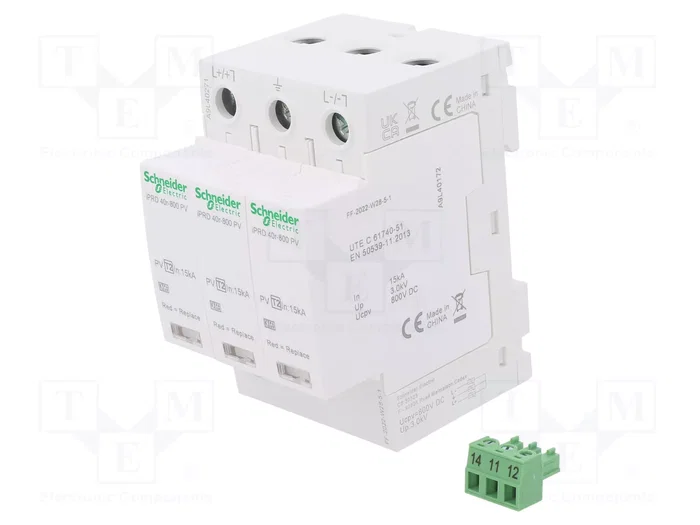 SCHNEIDER ELECTRIC Limitador de sobretensiones ACTI9 Tipo 2 de 3 polos SCHNEIDER ELECTRIC Limitador de sobretensiones ACTI9 Tipo 2 de 3 polos