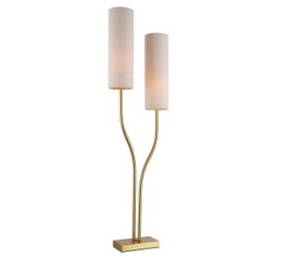 DKD Home Decor Lámpara de pie de hierro con 2 pantallas Dorado y Crudo