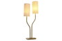 DKD Home Decor Lámpara de pie de hierro con 2 pantallas Dorado y Crudo