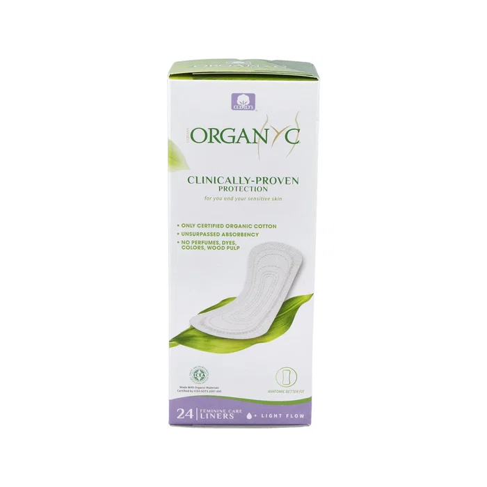 ORGANYC Salvaslip Ultrafino 24 Unidades, Protector Diario de Algodón Orgánico, Sin Cloro, Vegano y Cruelty Free
