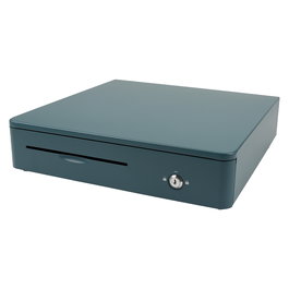 Olympia M405 Cajón de Efectivo Electrónico, Metal, Azul, 405 mm, Con 4 Compartimentos para Billetes y 8 para Monedas, 12-24V