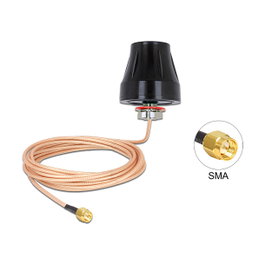 DeLOCK Antena LTE Omnidireccional de 2 dBi con Conector SMA y Cable de 3 m