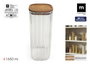 Inde Tarro Boro.Ottic.T/Acacia Cuad. 1650 ml - La Mediterran - Capacidad 1650ml, Medidas 10.2 x 10.2 x 25 cm (12 Unidades)