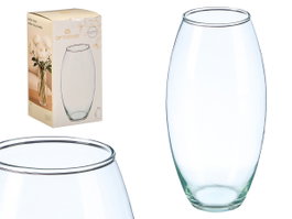 Giftdecor Jarron Cristal Abombado Transparente 26 cm Alto x 13 cm Ancho x 13 cm Largo (Set de 6)