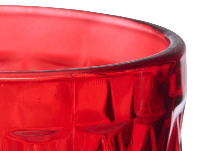 Vivalto Vaso Diamante Rojo 370 ml 8x12.5x8 cm (Set de 24)