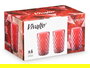 Vivalto Vaso Diamante Rojo 370 ml 8x12.5x8 cm (Set de 24)