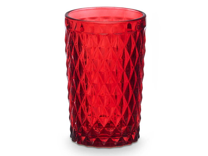 Vivalto Vaso Diamante Rojo 370 ml 8x12.5x8 cm (Set de 24)
