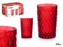 Vivalto Vaso Diamante Rojo 370 ml 8x12.5x8 cm (Set de 24)