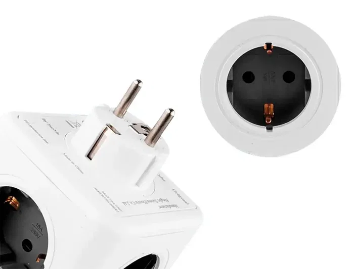 Q-connect Regleta Cubo 5 en 1 Directo a Pared, 5 Tomas de Corriente, 75x75x112mm