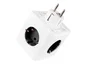 Q-connect Regleta Cubo 5 en 1 Directo a Pared, 5 Tomas de Corriente, 75x75x112mm