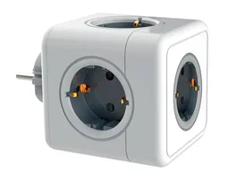 Q-connect Regleta Cubo 5 en 1 Directo a Pared, 5 Tomas de Corriente, 75x75x112mm