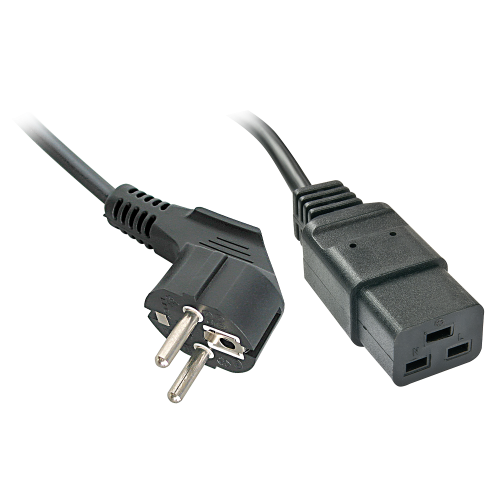 Lindy Cable de alimentación Schuko CEE7/4 a IEC C19, 2 m, Negro