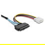 Delock Cable SAS SFF-8654 a 2x U.2 SFF1.Delock Cable SAS SFF-8654 a 2x U.2 SFF-8639 con alimentación Molex, PCIe 4.0, 0.5m - Ref: 82296