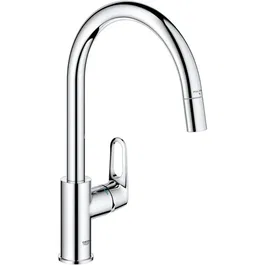 Grohe Grifo de Cocina Cromo Caño Alto Forma C con Aireador Extraíble Rotación 360 Limitador Caudal 30569000