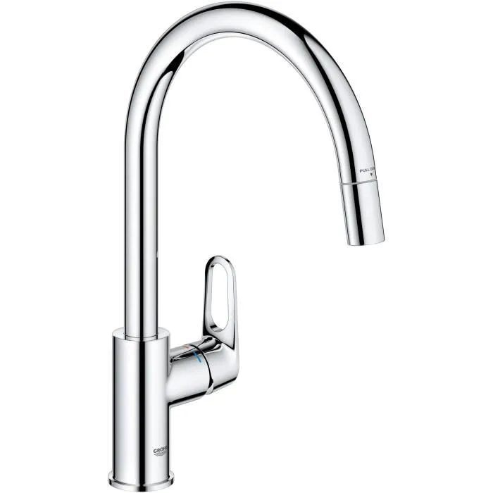 Grohe Grifo de Cocina Cromo Caño Alto Forma C con Aireador Extraíble Rotación 360 Limitador Caudal 30569000 Grohe Grifo de Cocina Cromo Caño Alto Forma C con Aireador Extraíble Rotación 360 Limitador Caudal 30569000