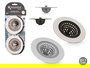 Kinvara Set 2 Filtros Fregadero Gris y Negro 12.7x30.5x3 cm Plástico y Acero (Set de 12)