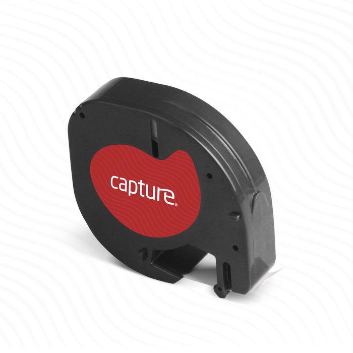 Capture S0721550 Cinta LetraTag 12mm x 4m Negro sobre Transparente