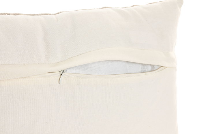 DKD Home Decor India 24 Cojín Boho Beige Algodón 30 x 50 cm (2 Unidades) Bordado a Mano