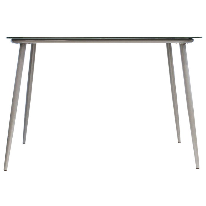 Home Deco Factory Mesa Comedor Cristal Gris Acero 110x70 cm Colección Essentiel