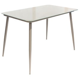Home Deco Factory Mesa Comedor Cristal Gris Acero 110x70 cm Colección Essentiel