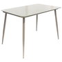 Home Deco Factory Mesa Comedor Cristal Gris Acero 110x70 cm Colección Essentiel