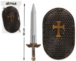 Kit Medieval Espada y Escudo Caballero para Fiestas Temáticas y Disfraces Infantiles de Edad Media