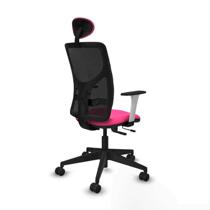 PIQUERAS Y CRESPO Silla de oficina Motilla Rosa y Negro con mecanismo Sincro/Traslack PIQUERAS Y CRESPO Silla de oficina Motilla Rosa y Negro con mecanismo Sincro/Traslack