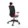 PIQUERAS Y CRESPO Silla de oficina Motilla Rosa y Negro con mecanismo Sincro/Traslack