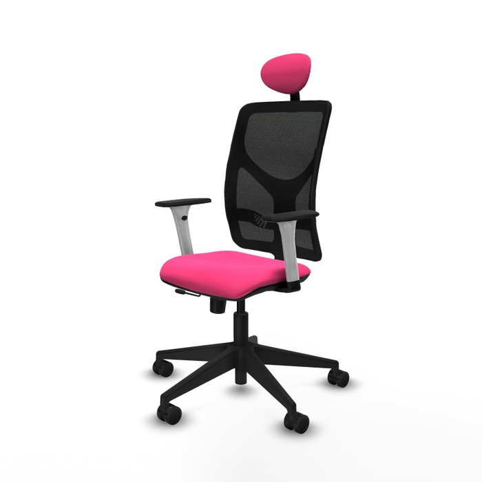 PIQUERAS Y CRESPO Silla de oficina Motilla Rosa y Negro con mecanismo Sincro/Traslack PIQUERAS Y CRESPO Silla de oficina Motilla Rosa y Negro con mecanismo Sincro/Traslack