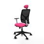 PIQUERAS Y CRESPO Silla de oficina Motilla Rosa y Negro con mecanismo Sincro/Traslack