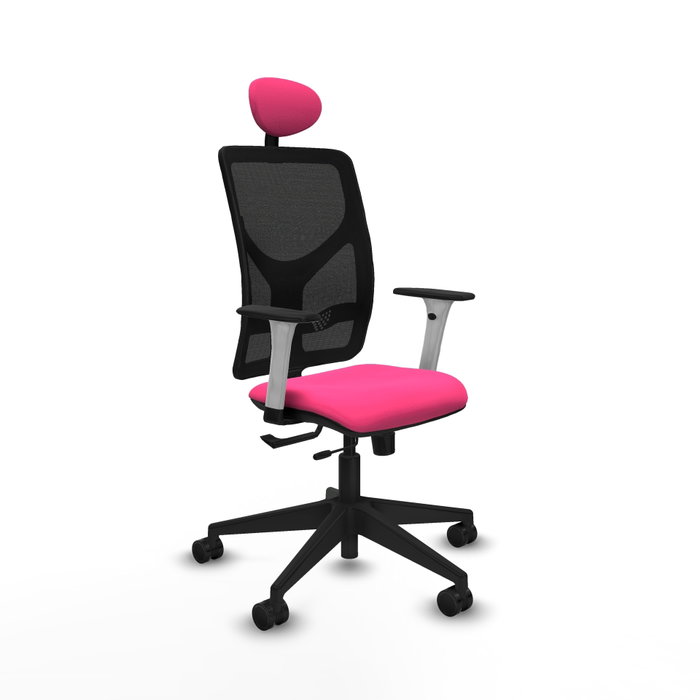 PIQUERAS Y CRESPO Silla de oficina Motilla Rosa y Negro con mecanismo Sincro/Traslack PIQUERAS Y CRESPO Silla de oficina Motilla Rosa y Negro con mecanismo Sincro/Traslack