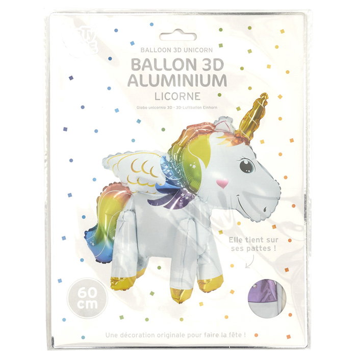 Party Time Globo Unicornio 3D para Fiestas Colección Licorne