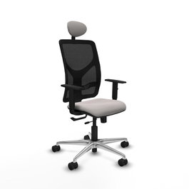 PIQUERAS Y CRESPO Silla de oficina Motilla con mecanismo Sincro/Traslack Blanco y Negro