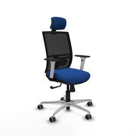 PIQUERAS Y CRESPO Silla de oficina Yunquera con mecanismo Sincro, Azul y Negro