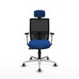 PIQUERAS Y CRESPO Silla de oficina Yunquera con mecanismo Sincro, Azul y Negro