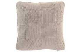 DKD Home Decor Cojín de Punto Beige 45x45 cm