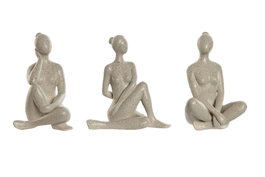 DKD Home Decor Figura de Resina Yoga Surtida Marfil