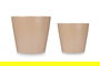 Ibergarden Set 2 Macetas Conica Ceramica Beige 22 cm y 28 cm