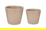 Ibergarden Set 2 Macetas Conica Ceramica Beige 22 cm y 28 cm