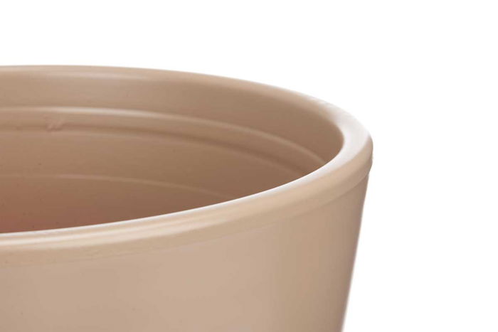 Ibergarden Set 2 Macetas Conica Ceramica Beige 22 cm y 28 cm