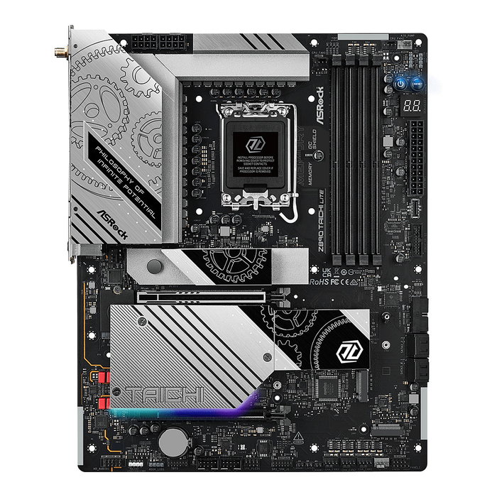 ASRock Z890 TAICHI Lite Placa Base ATX Intel LGA 1851 Z890 para Intel Core Ultra Series 2, WiFi 7, Bluetooth 5.4, 6x M.2, DDR5 9600MHz, 2.5GbE