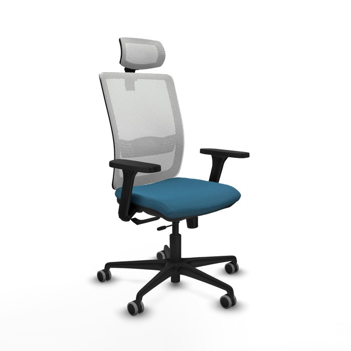 PIQUERAS Y CRESPO Silla de oficina Haches con mecanismo Sincro/Traslack Verde petróleo y Blanco PIQUERAS Y CRESPO Silla de oficina Haches con mecanismo Sincro/Traslack Verde petróleo y Blanco
