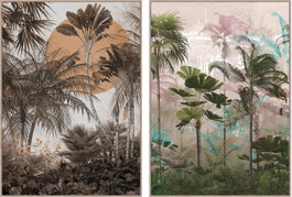 DKD Home Decor Cuadro de Palmeras en Lienzo 103x4,5x143 (Surtido de 2 unidades)