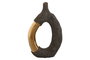DKD Home Decor Jarrón de Gres Marrón y Dorado 20x8x31 cm