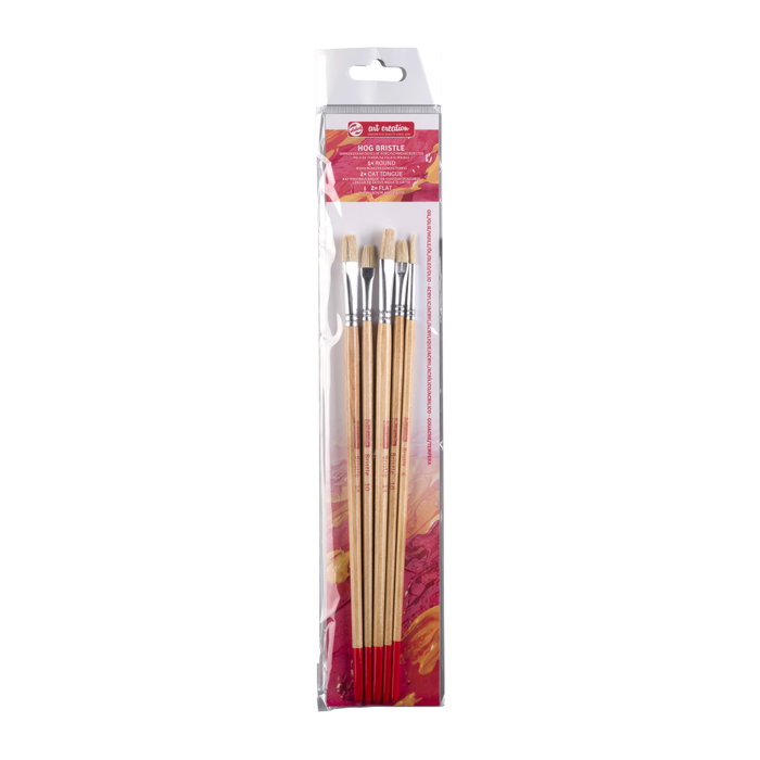 Talens Art Creation Set de 5 pinceles de pelo de cerda para óleo/acrílico Talens Art Creation Set de 5 pinceles de pelo de cerda para óleo/acrílico