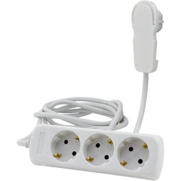 Rev Regleta de enchufes de 3 tomas con cable de 2 m blanca
